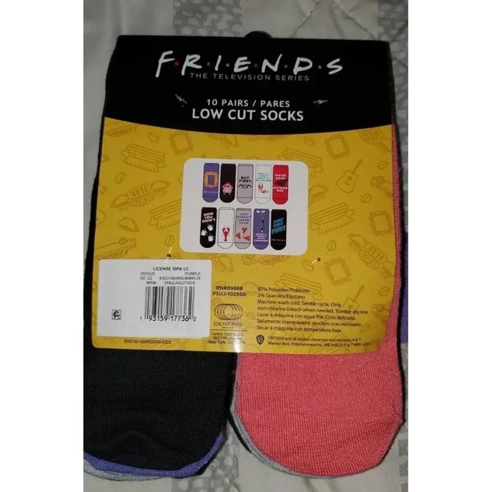 Friends TV Show Low Cut Socks 10 Pack Women’s No Show Ankle Socks